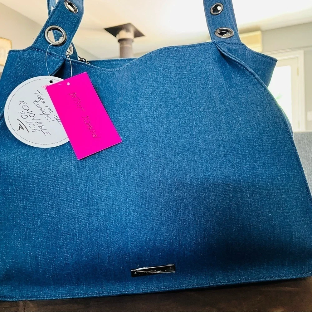 Betsey Johnson skull denim tote bag xl - Picture 6 of 9
